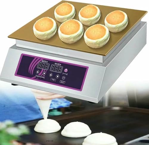 Commercial Non-Stick Souffle Pancake Maker, Electric Muffin Machine with 60-240℃ Temp Control, Stainless Steel for Home, Kitchen, Restaurant & Bakery Use