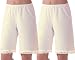 Under Moments Women's Cotton 20 Inch Pettipants Pant Slip, 2PK(Large, Beige)