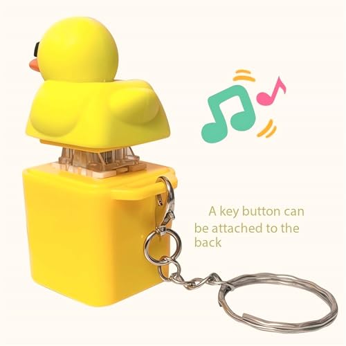 Image of Quackey Fidget Toy That Quacks Quacking Duck Fidget Toy Keychain Stress Reliever Squeaky Anxiety Stress Relief Toy Duck Keyboard Keycaps That Quack Button Fidget Key Board Clicker Sensory Toys