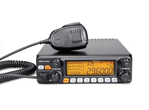 Jopix AT 5555N II Emisora Móvil Multimodo HF de 10 Metros   Potencia 60W Pep Am/SSB, Filtro Digital NRC, Escáner de Frecuencias y Doble Escucha   Transceptor de Radioaficionado con Recepción VHF (2m)