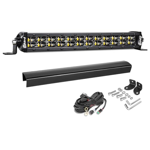 Niking Auto 12 Inch LED Light Bar 96W Off Road Single Row LED Driving Fog Lights with Wiring Harness Super Slim Spot Flood Combo Work Light Bumper Light Bar for Trucks UTV ATV SUV Boat