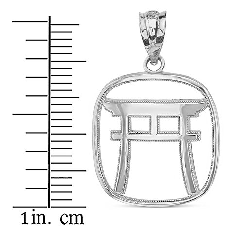 Claddagh Gold Polished .925 Sterling Silver Japanese Torii Gate Shinto Charm Pendant Necklace - Choose Pendant Only or Necklace w/ 16”-22” Chain2