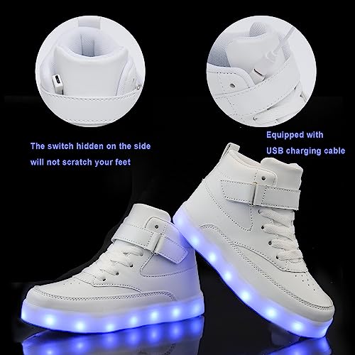 Voovix Unisex Led Shoes Light Up Shoes High Top Sneakers For Women Men White44 thumb #2