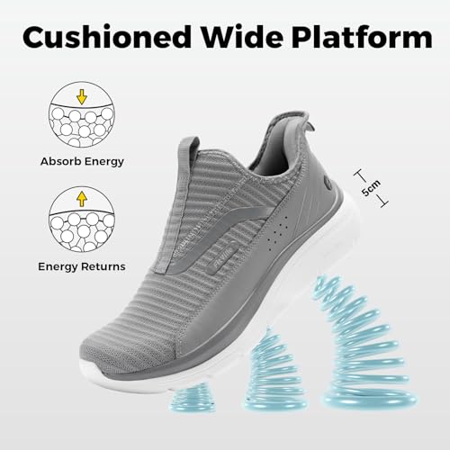 Image of FitVille Men's Extra Wide Slip on Walking Shoes with Arch Support Men Slip on Sneakers for Foot Pain Relief-Stepease V2