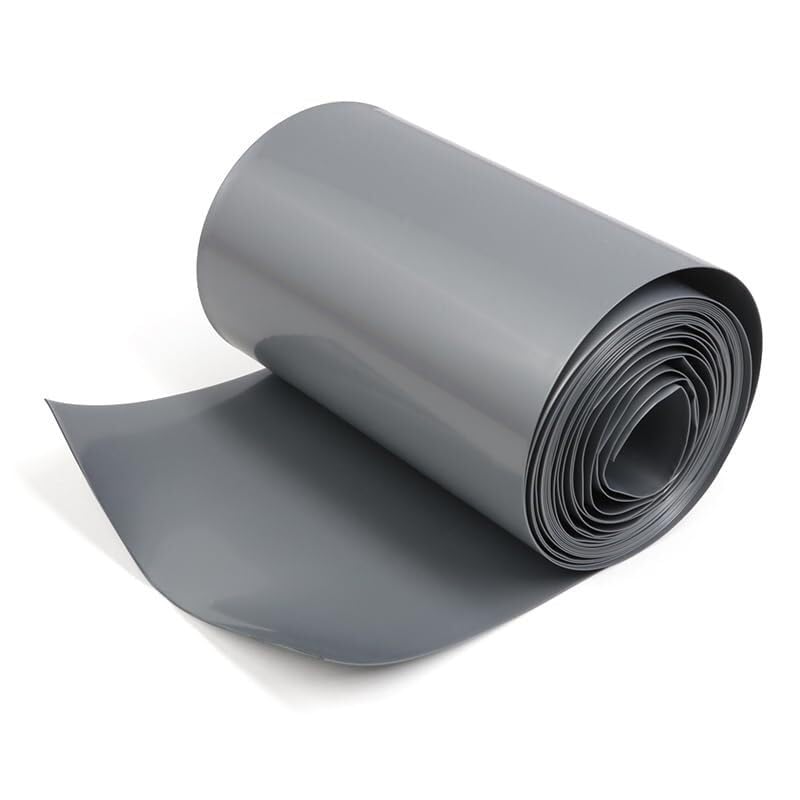 Geey Guaina termorestringente in PVC da 3 metri, larghezza da 200 mm a 450 mm, grigio, 1 pezzo(300mm)