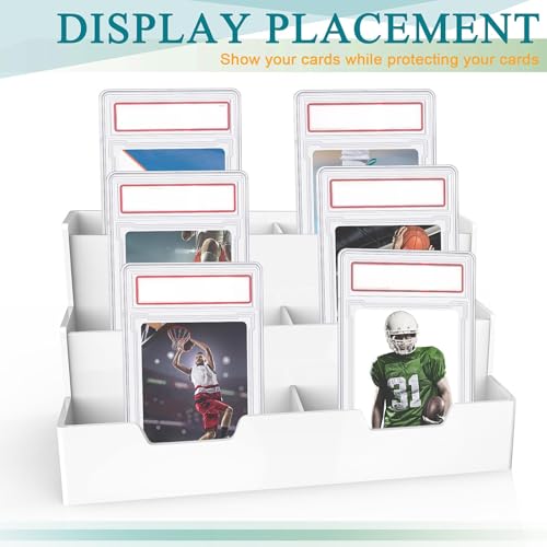 Gersoniel 6 Pack Card Case Holder Graded Card Slab Acrylic Baseball Cards Protectors Hard Sleeves with Label Position for Grading Baseball Football Gaming Trading Display Sports Game Collector