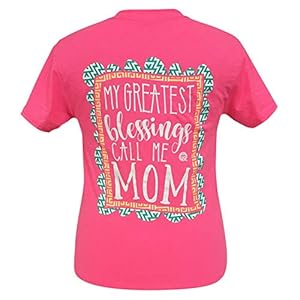 Girlie Girl Originals My Greatest Blessings Call Me Mom Safety Pink Short Sleeve T-Shirt (Large)