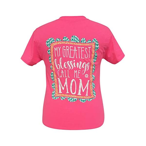 Girlie Girl Originals My Greatest Blessings Call Me Mom Safety Pink Short Sleeve T-Shirt (Large)