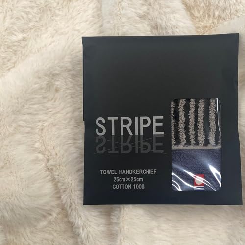 kainoo 今治タオル ハンカチタオル ブラック×ネイビー