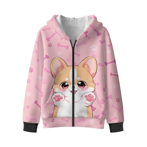 Kids Boys Zip Up Hoodie Casual Hooded Pullover Long Sleeve Coat with Pockets Fall Winter Thick Jacket for Teens