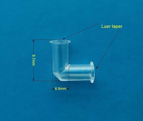 Bleedzone RSN098 10 Pcs L Shaped Plastic Elbows - 90 Degree Elbow Hose Fittings Plastic Tubing Connectors - Right Angle Syringe Adapter For Luer Lock Syringe Tips thumb #1