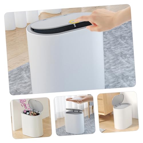 Caneca de basura rectangular con tapa de Mobestech miniatura 4
