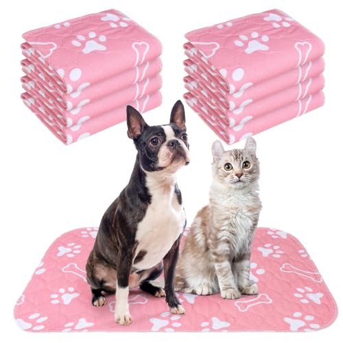 BEAUTYZOO 8 Pack Washable Pee Pads for Dogs, Reusable Puppy Pads for Potty Training, Waterproof Super Absorbent Wee Wee Pads for Dogs Non-Slip, Pet Whelping Mats Playpen Dog Crate Floors, 18'' x 24"
