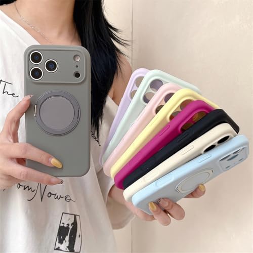 Coque protection silicone iPhone 16 jaune avec support - 7