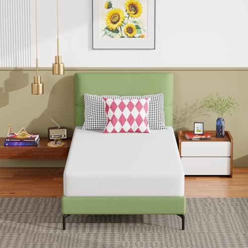 Image of FDW 8 Inch Twin Mattress, Base Foam, Medium Firm Support, Breathable & Comfortable, Removable Washable Zipper Cover, Bed-in-a-Box,CertiPUR-US Certified