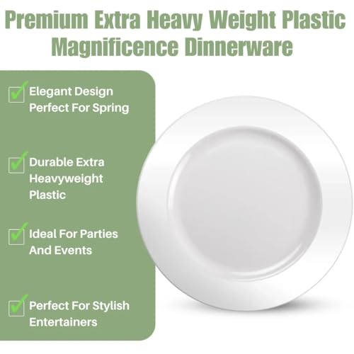 Lillian Tablesettings Round Magnificence Charger Plastic Plate - 12" | White | 10 Count (Pack of 1) (33591) by Lillian Tablesettings - Used condition - Image 5
