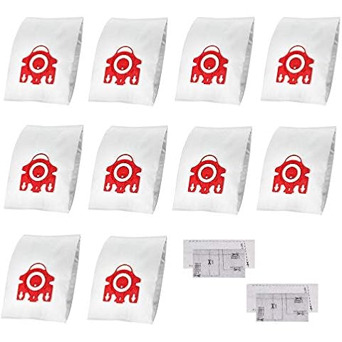 Rediboom 10 Pack Replacement FJM 3D Airclean Efficiency Dustbags for Miele Compact C2 C1 S700 S4000 S6000 Series Vacuum Cleaners + 2pcs AirClean Filter Cover