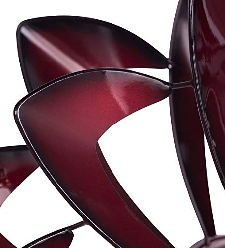 Plow & Hearth Crimson Solar LED Flower Wind Spinner #TOP6
