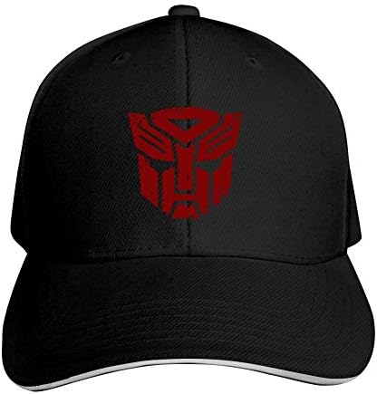 Unisex T-ransformers Rescue-Bots-Cartoon Mask Hip Hop Baseball Cap Adjustable Peaked Sandwich Hat Black