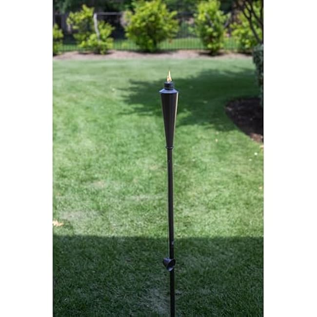 BIRDROCK HOME Outdoor Torches - Durable Construction, Modern Design, Weather Resistant, Citronella Oil Compatible, Ideal for Backyards, Patios, Pathways - Garden Torch, 4 Pack