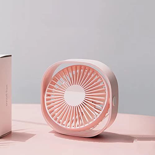 Personal Desk Fan Quiet USB Fan Small Cube Design, Mini Portable Table Fans for Sleeping Bedroom Nightstand, 3 Speeds Adjustable, Rotatable, Anti-slip, Fast Cooling for Home Office Work Travel (Pink)