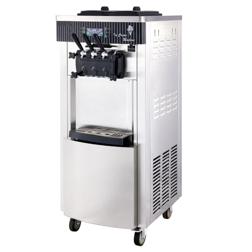 Furvveerr Machine à Crème Glacée Commerciale 2200W,20-28L/H,3 Saveurs,Machine à Crème Glacée Professionnelle Sorbetière Machine à Crème Glacée de Bureau avec...