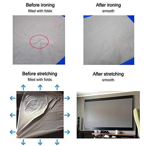 Pantalla de proyector alta brillo 3.2m x 1.6m tela reflectante miniatura 5