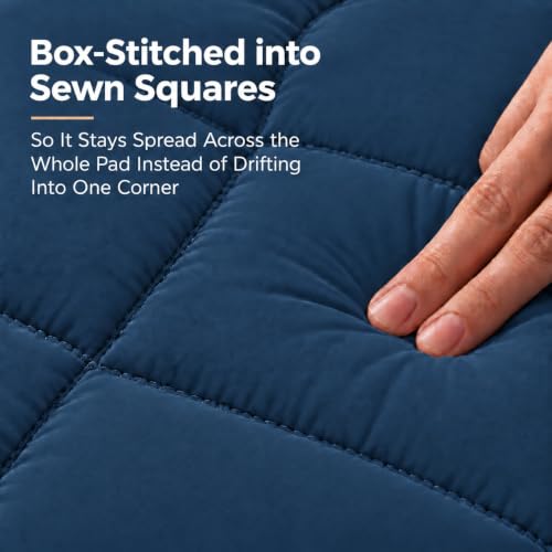 Image of Cloth Fusion Soft Microfiber Mattress Topper, Super King 78x84 in, Navy