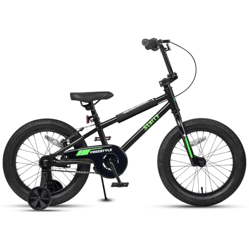 Image of 12 14 16 18 Inch Kids Bike BMX Style Bicycle with Training Wheels Coaster Brake for 2-10 Years Old Toddlers Boys Girls Multiple Colors