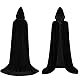 Umhang mit Kapuze, Cape Satin Vampir für Damen/Herren/Kinder, Mantel für Halloween Karneval Kostüm,Schwarz