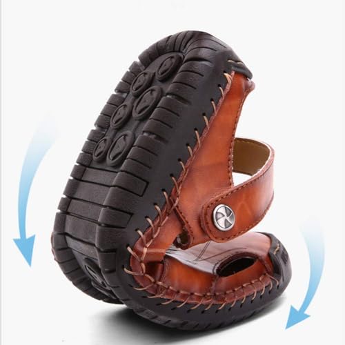 Men's Leather Sports Sandals Slippers Outdoor Hiking Shoes Beach Athletic Fisherman Walking Summer Anti-Slip Lightweight4