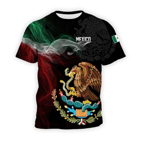 FAYBA Boys Aztec Mexican Shirts Boys Short Sleeves Mexico Shirt Mexico Jersey for Children's Tops4
