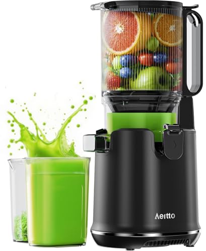 Image of Aeitto Max5 Cold Press Juicer, with 5.3“ Extra Wide Mouth, Juicer Machines For Whole Fruits & Vegetables, High Juice Yield, Professional Juice Maker, Self Feeding, Easy to Clean,Black