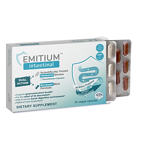 EMITIUM Probiotics & Prebiotics | IBS Relief, Diarrhea, Gas, Colon Health, Digestive Support |...