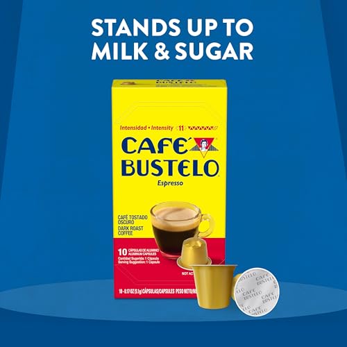 Café Bustelo Aluminum Espresso Capsules, Dark Roast Coffee, Nespresso Original Line Compatible, Intensity 11, 40 Count image 9