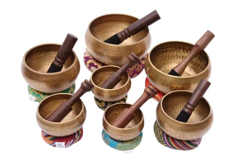 Chakra Healing Tibetan Singing Bowls (Set of 7) for...