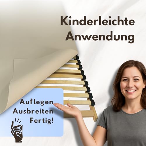 Hochwertiger Lattenrostschoner 140x200 – Extrem rutschfest, Oeko-TEX Zertifiziert, Antirutsch Matratzenschoner, Lattenrostschutz Made in Germany | Auch zwischen Topper & Matratze kompatibel