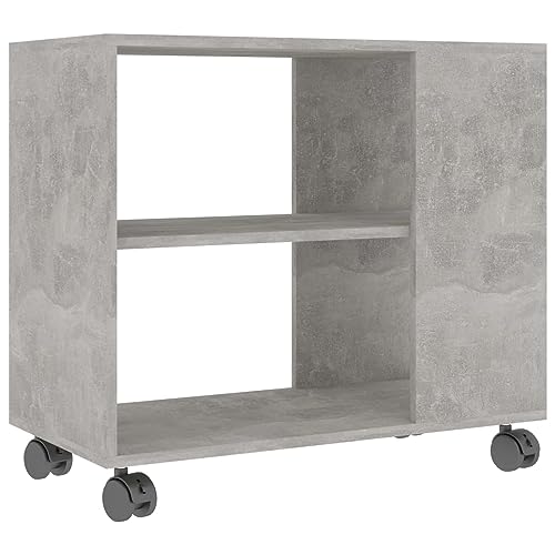 Table d'appoint ShGaxin étroite gris béton pour salon encombré - 4