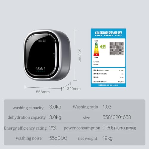 POWHA Wall-Mounted 3Kg Mini Full-Automatic Washing Machine and Spin Dryer, APP Intelligent Remote Control, Underwear and Socks Washing Machine, Efficient in Water and Energy Usage - Image 7