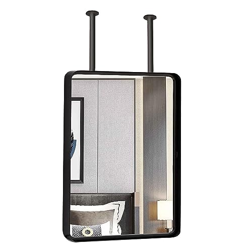 Grand miroir suspendu au plafond noir 40x60 cm au design minimaliste chic