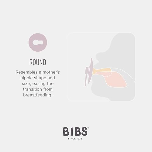 Miniatura 41 de BIBS Colour - Paquete de 2 chupetes para bebés Hechos en Dinamarca Libres de bisfenol A (BPA), punta redonda, material de látex de caucho