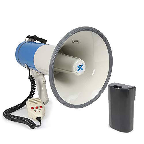 VONYX MEG060 60W Powerful Megaphone Loudhailer with Siren, USB/SD MP3 Player, Rechargeable Battery & Anti-Feedback Microphone for Events, Protests, Announcements, Bullhorn Megaphone