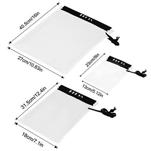 HEETA 3-Pack Clear Waterproof Dry Bag 