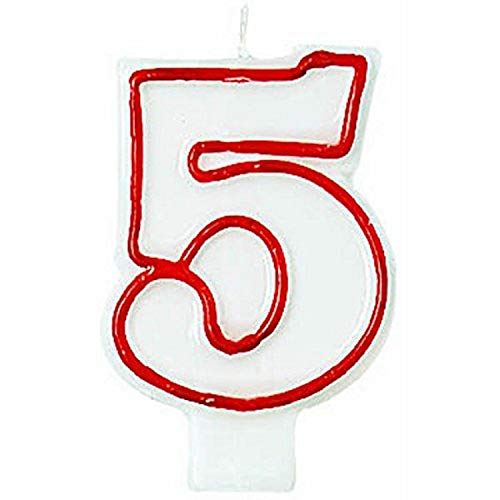 Amscan Flat Molded #5 Candles, 3
