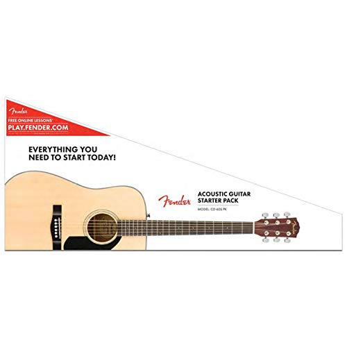Fender FA-115 Dreadnought - Paquete de guitarra acústica, con 2 años de garantía, natural, con bolsa...