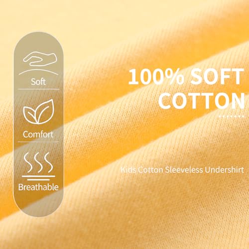 Image of Phedrew 6 Pcs Kids Soft Undershirt Tank Tops Cotton Undershirt Sleeveless Shirts for Girls Boys Unisex