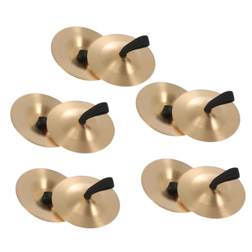 VANZACK 10Pcs Percussion Copper Cymbals Dancing Props for Sound Smooth Edges Durable Musical Instruments present