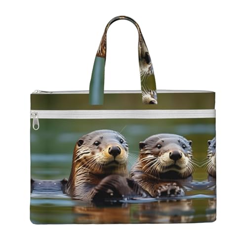 Otters Canvas Document Bag Briefcase For Professionals And Executives