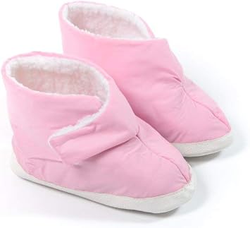 Comfort Finds Ladies Edema Boots Extra Wide & Roomy Swollen Foot Shoes Soft Adjustable Slippers for Sensitive Skin & Diabetic Feet Relief - Baby Pink - Small 5-6 - 1 Pair