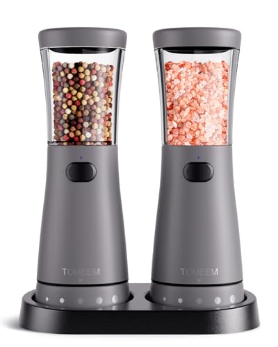 Electric Salt and Pepper Grinder Set wit…